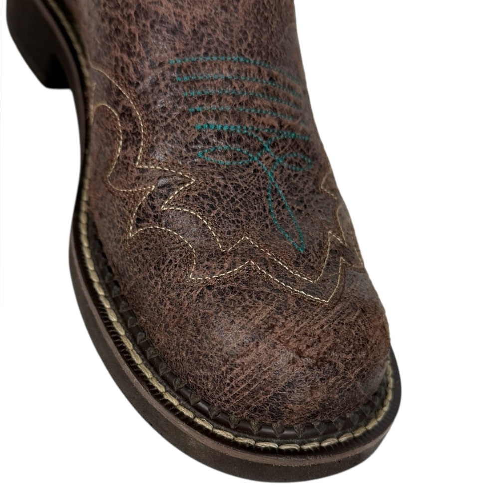 Ariat FatBaby Leopard Cowboy Boots Womens US 8 B Brown 10015363 Outdoors Leather - Picture 9 of 16
